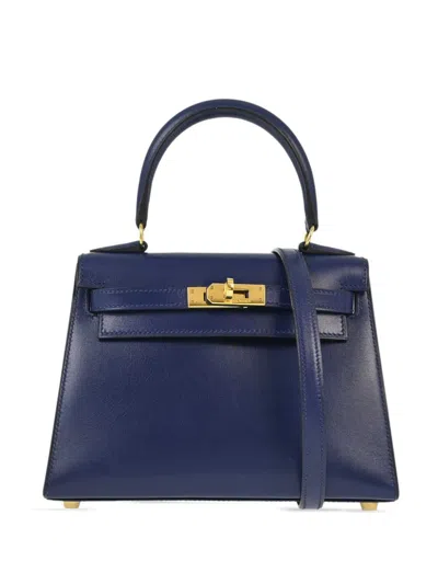 Pre-owned Hermes 1996 Kelly 20 Handbag In Blue