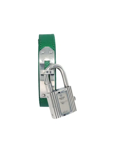 Pre-owned Hermes 1996 Kelly 21mm In Green