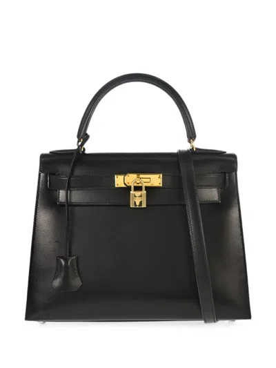 Pre-owned Hermes 1996 Kelly 28 Sellier Tote Bag In Black