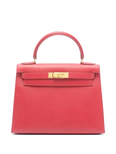 Pre-owned Hermes 1996 Kelly 28 Two-way Handbag In Red