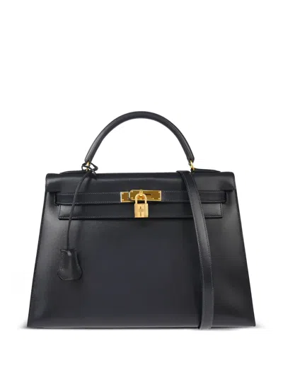 Pre-owned Hermes 1996 Kelly 32 Handbag In Blue