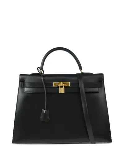 Pre-owned Hermes 1996 Kelly 35 Handbag In Black