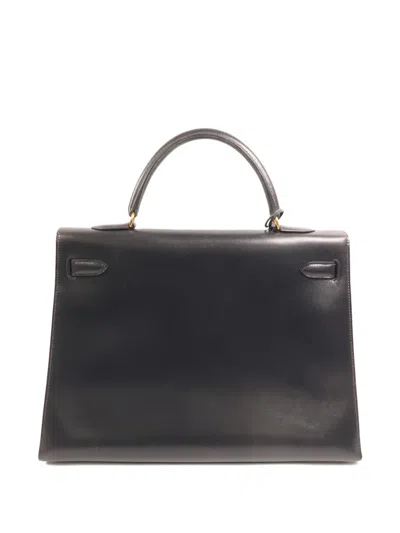 Pre-owned Hermes 1997 35 Kelly 2 Way Tote Bag In Black