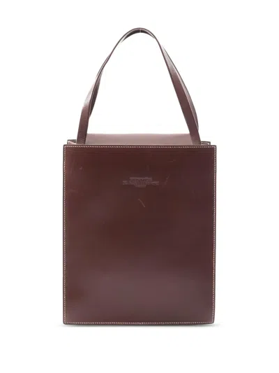 Pre-owned Hermes 1997 Box Calf Lucy Mm Handbag In Brown