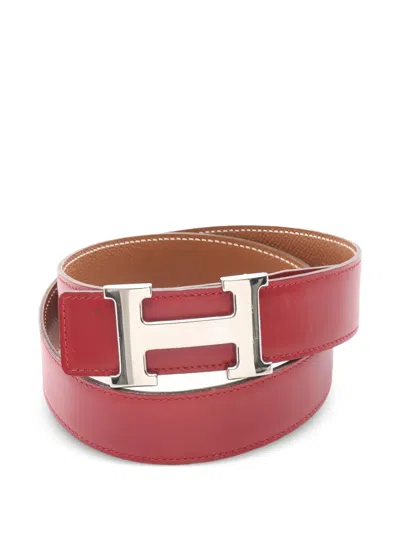 Pre-owned Hermes 1997 Constance Reversible H-belt In Red