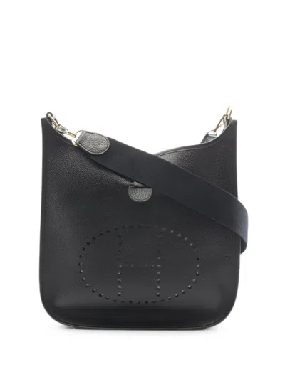Pre-owned Hermes 1997 Gm Evelyn Cross Body Bag In Black