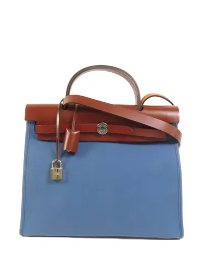 Pre-owned Hermes 1997 Herbag Pm Shoulder Bag In Blue