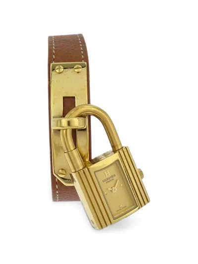 Pre-owned Hermes 1997 Kelly 20mm Watch In Gold