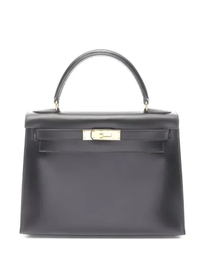 Pre-owned Hermes 1997 Kelly 28 Tote Bag In Black