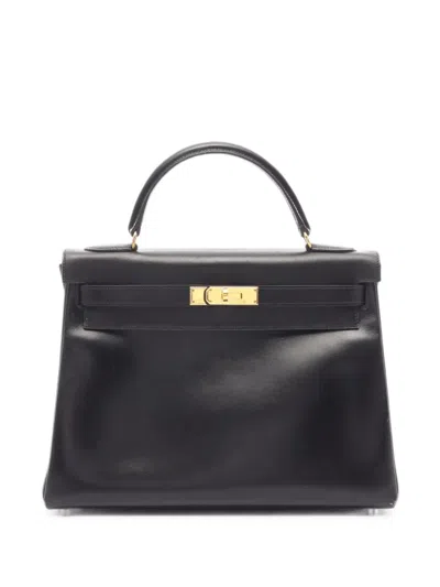 Pre-owned Hermes 1997 Kelly 32 Tote Bag In Black