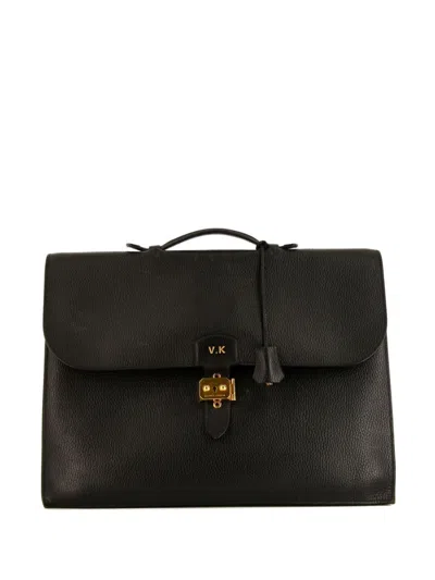 Pre-owned Hermes 1997 Sac À Dépêches Briefcase In Black