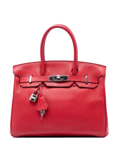 Pre-owned Hermes 1997-2014 Togo Birkin Retourne 30 Handbag In Red