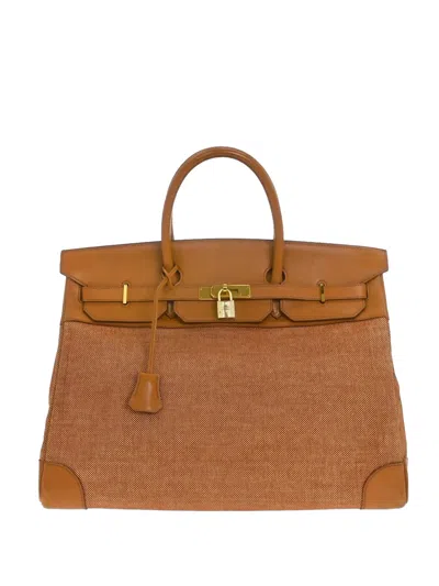 Pre-owned Hermes 1998 40 Birkin Toile H Gulliver Tote Bag In Brown