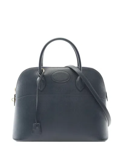 Pre-owned Hermes 1998 Bolide 35 Handbag In Blue