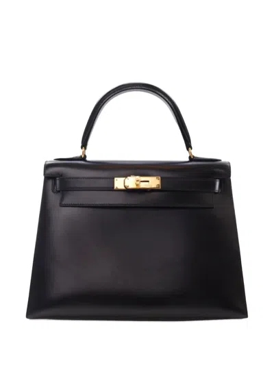 Pre-owned Hermes 1998 Box Calf Kelly Sellier 28 Satchel