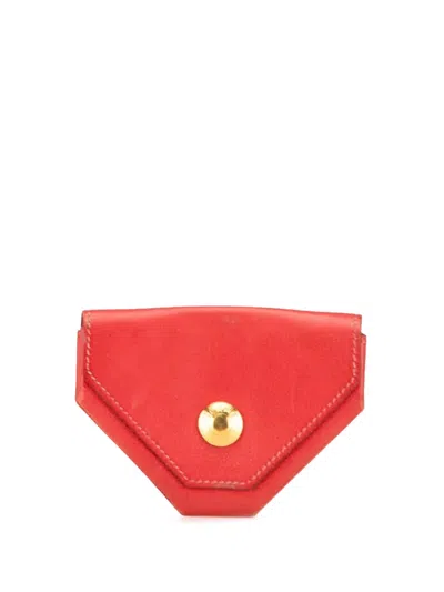 Pre-owned Hermes 1998 Chevre Mysore 24 Purse Coin Pouch In Red