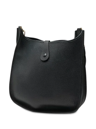 Pre-owned Hermes 1998 Clemence Evelyne I Gm Crossbody Bag In Blue