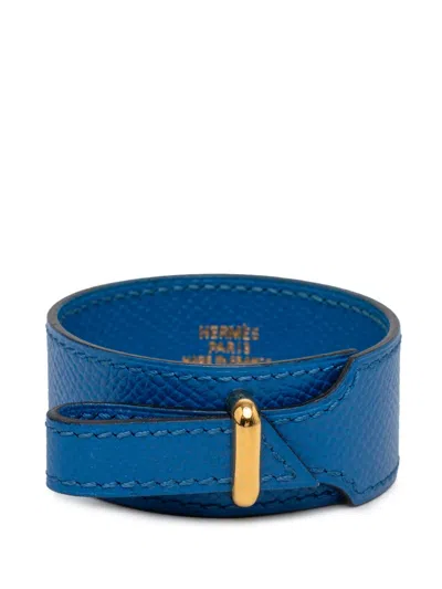 Pre-owned Hermes 1998 Courchevel Artemis Bracelet Costume Bracelet In Blue