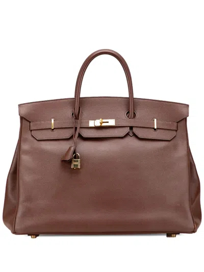 Pre-owned Hermes 1998 Courchevel Birkin Retourne 40 Handbag In Brown
