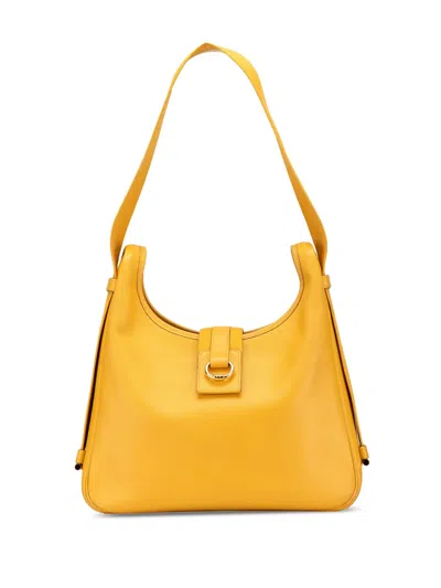 Pre-owned Hermes 1998 Courchevel Tsako Shoulder Bag In Yellow