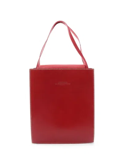 Pre-owned Hermes 1998 Mm Lucy Tote Bag In Red