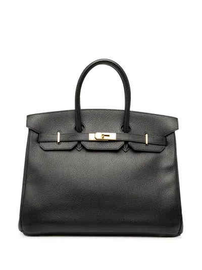Pre-owned Hermes 1999 Ardennes Birkin Retourne 35 Handbag In Black