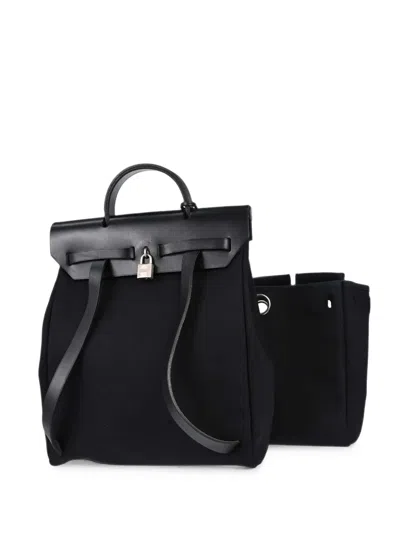 Pre-owned Hermes 1999 Herbag A Dos 2 In 1 Backpack In Black