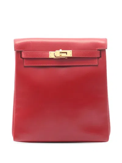 Pre-owned Hermes 1999 Kelly Ado Backpack In Red