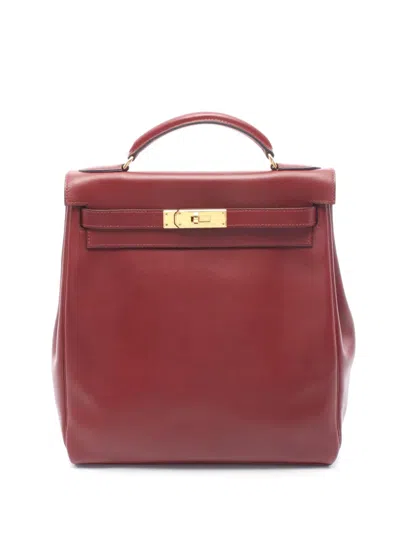 Pre-owned Hermes 1999 Kelly Ado Backpack In Red