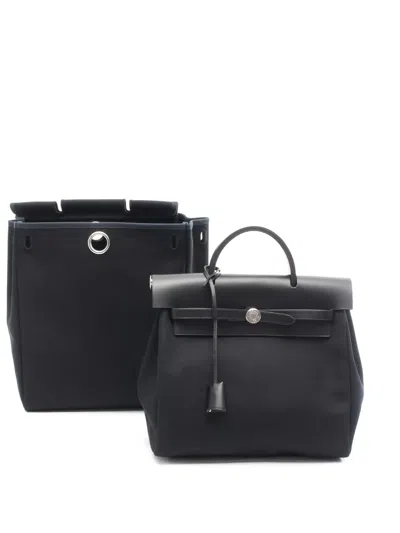Pre-owned Hermes 1999 Leather Backpack In Black