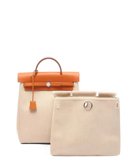 Pre-owned Hermes 1999 Pm Herbag Backpack In Neutrals