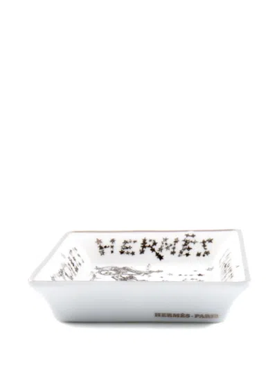 Pre-owned Hermes 1999 Porcelain Organiser In White