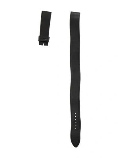 Pre-owned Hermes 19mm Double Tour Watch Strap In Black