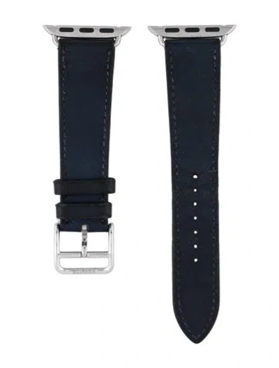 Pre-owned Hermes 19mm Watch Strap In Blue