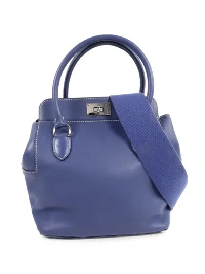 Pre-owned Hermes 20 Tool Box Tote Bag In Blue