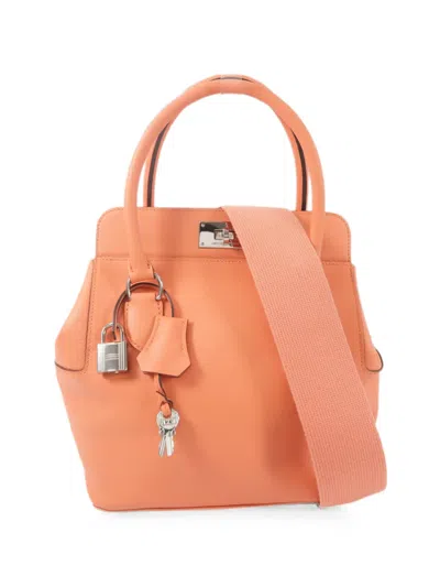 Hermes 20 Toolbox Leather Shoulder Bag In Orange