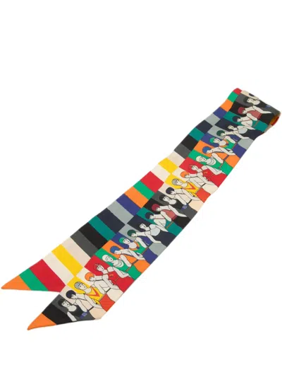 Pre-owned Hermes 2000-2010 Les Baigneuses Silk Twilly Scarves In Multi