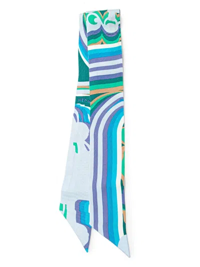Pre-owned Hermes 2000-2020 Brides De Gala Shadow Silk Twilly Scarf Scarves