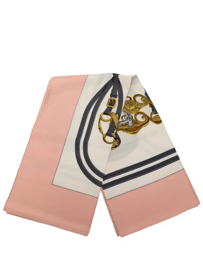 Pre-owned Hermes 2000-2020 Brides De Gala Silk Scarf 90 Scarves In Pink