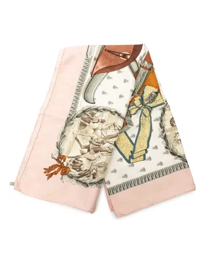 Pre-owned Hermes 2000-2020 Napoleon Silk Scarf Scarves In Pink