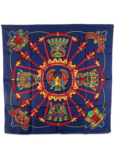 Pre-owned Hermes 2000-2020 Scarabees Et Pectoraux Silk Scarf Scarves