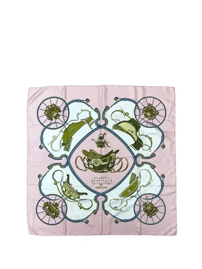 Pre-owned Hermes 2000-2020 Springs Silk Scarf 90 Scarves In Pink