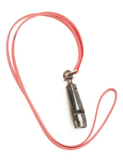 Pre-owned Hermes 2000-2024 Leather And Wood Whistle Pendant Necklace Costume Necklace