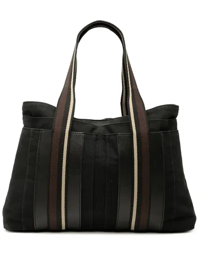 Pre-owned Hermes 2000-2025 Canvas Sac Troca Horizontal Mm Tote Bag In Black