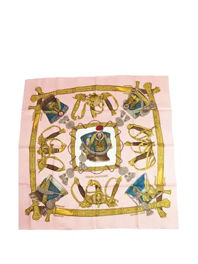 Pre-owned Hermes 2000-2025 Grand Uniforme Silk Scarf Scarves In Pink
