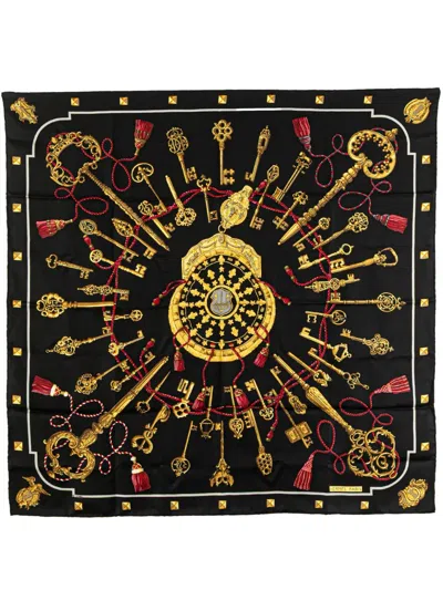 Pre-owned Hermes 2000-2025 Keys Les Cles Silk Scarf Scarves
