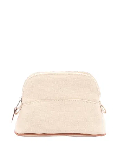 Pre-owned Hermes 2000-2025 Mini Canvas Bolide 15 Pouch In Brown