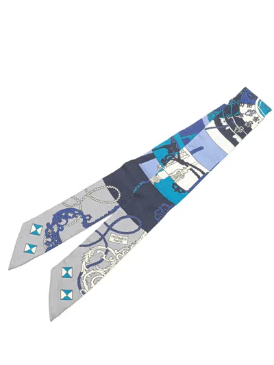 Pre-owned Hermes 2000-2025 Tours De Cles Twilly Silk Scarf Scarves