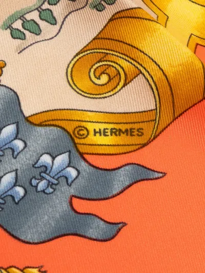 Pre-owned Hermes 2000-2025 Voiles De Lumiere Silk Scarf Scarves In White