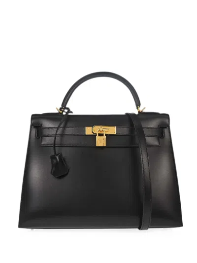 Pre-owned Hermes 2000 32 Kelly Sellier Tote Bag In Black